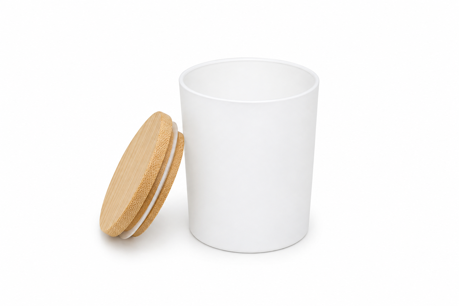 Elegantní bílá sklenice na svíčky 200 ml