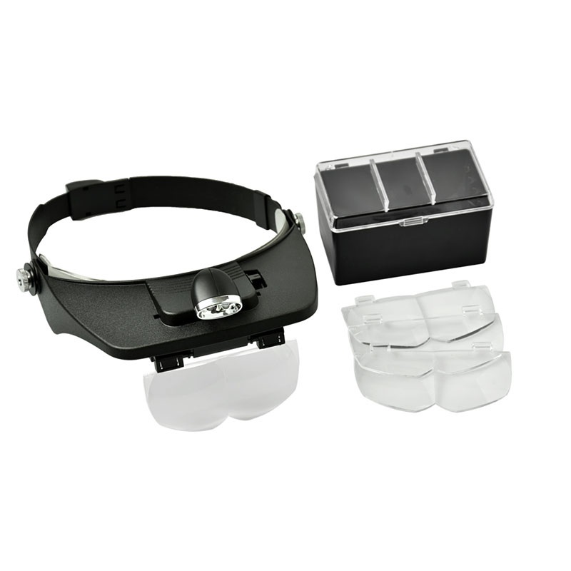 Čelní lupa s osvětlením a vyměnitelnými lupami