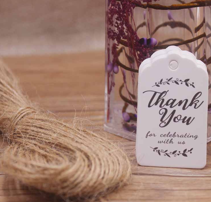 Dekorační přívěsek - Thank you - 10ks