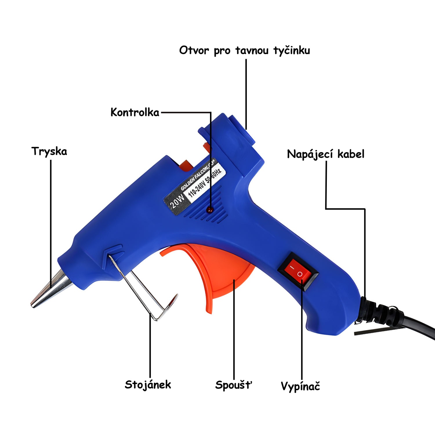 Tavná pistole 20W – lepicí pistole na svíčky a DIY