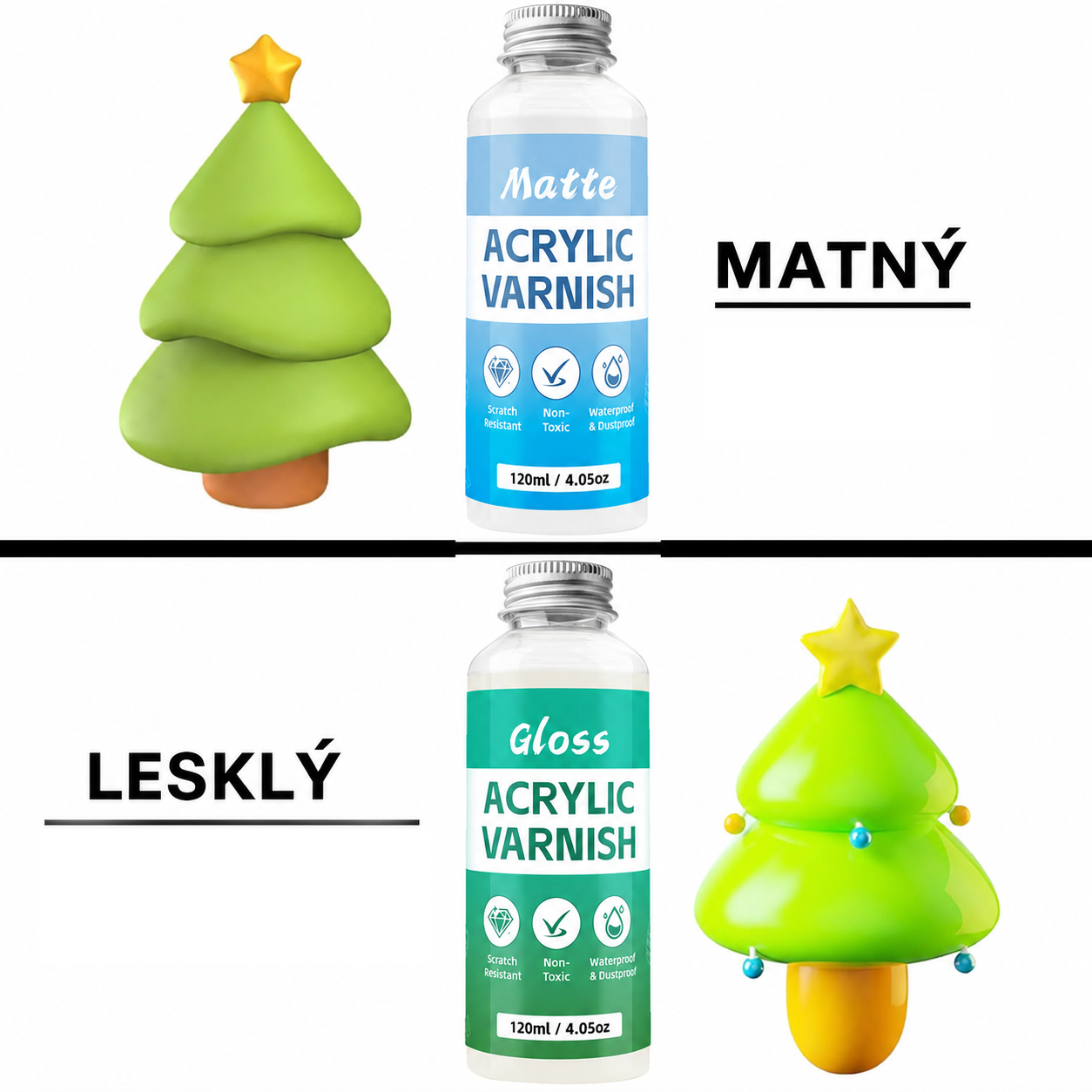 Ochranný lak na dekorace – lesklý / matný, 120 ml
