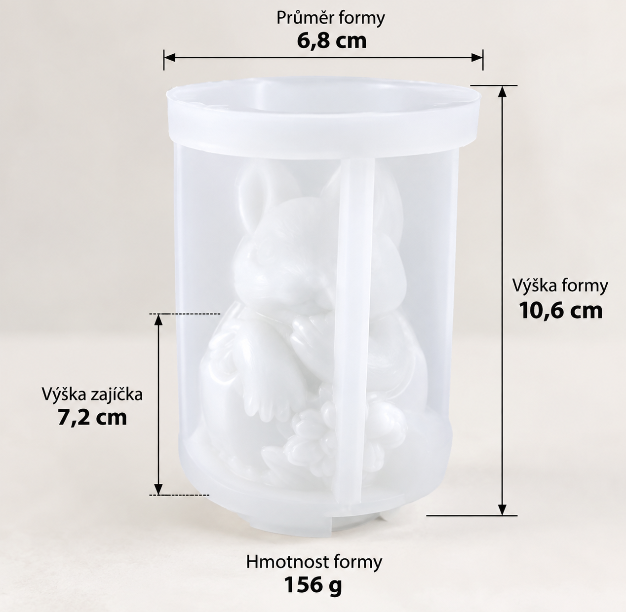 Silikonová forma Velikonoční zajíček s květy