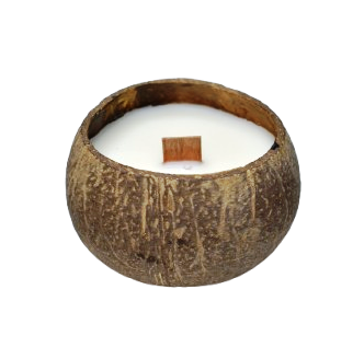 Svíčka v kokosovém ořechu s vůní Levandule