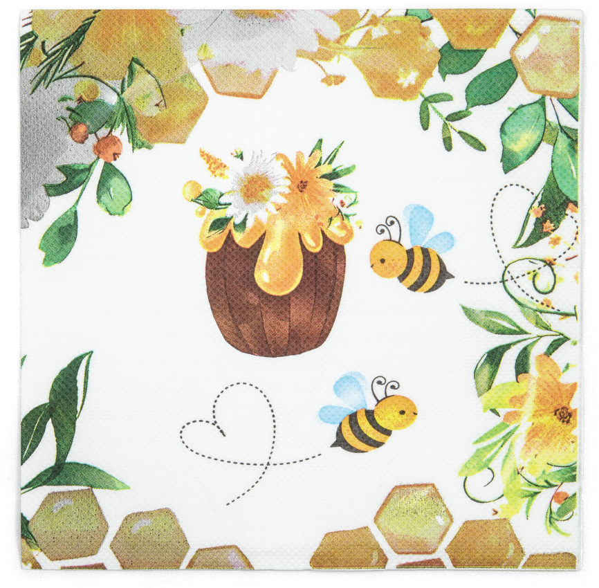 Papírové ubrousky s včelím motivem