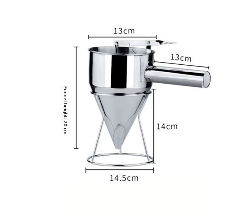 Nerezový nalévací trychtýř na odlévání svíček - 1200ml