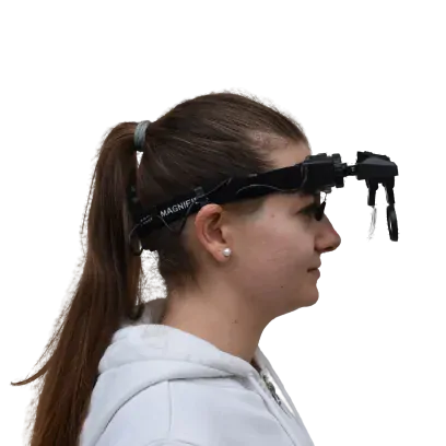 Náhlavní lupa s osvětlením a vyměnitelnými lupami