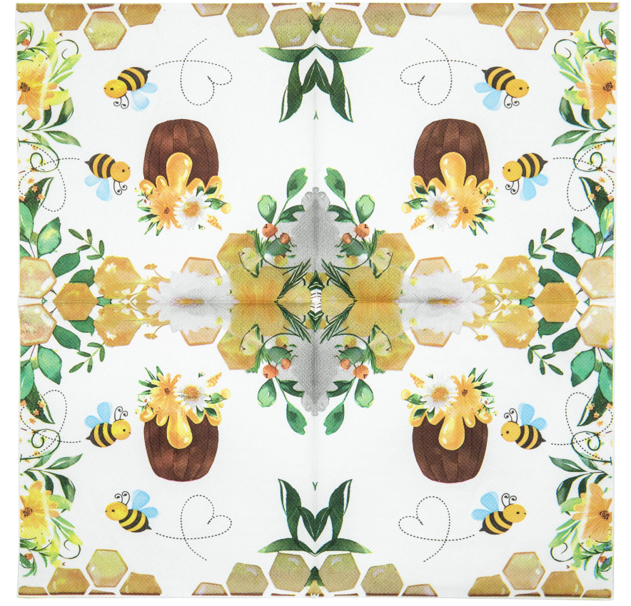 Papírové ubrousky s včelím motivem