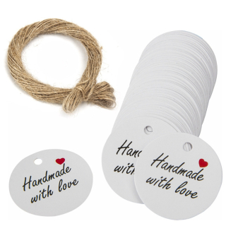 Dekorační přívěsek - With love - 10ks