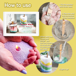 Sada pískových vosků pro rychlou výrobu svíček - 6 barev