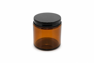 Hnědá sklenice na svíčky 250 ml s víčkem